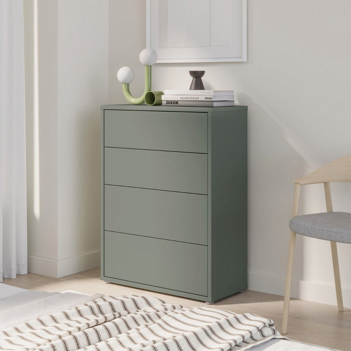 Alice Springs 4 Drawer Chest with Push-to-Open Drawers in Sage Green