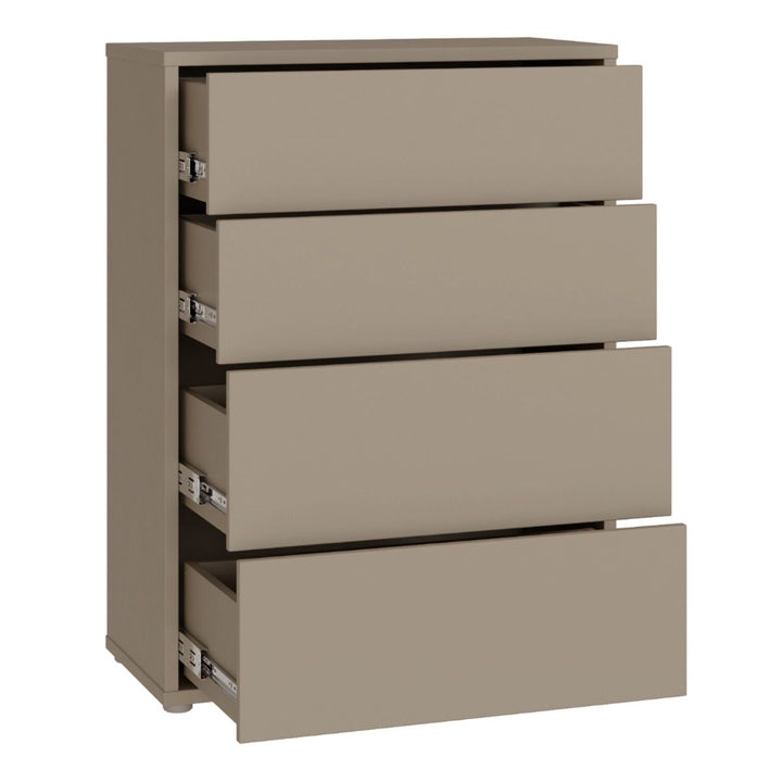 Alice Springs 4 Drawer Chest with Push-to-Open Drawers in Taupe