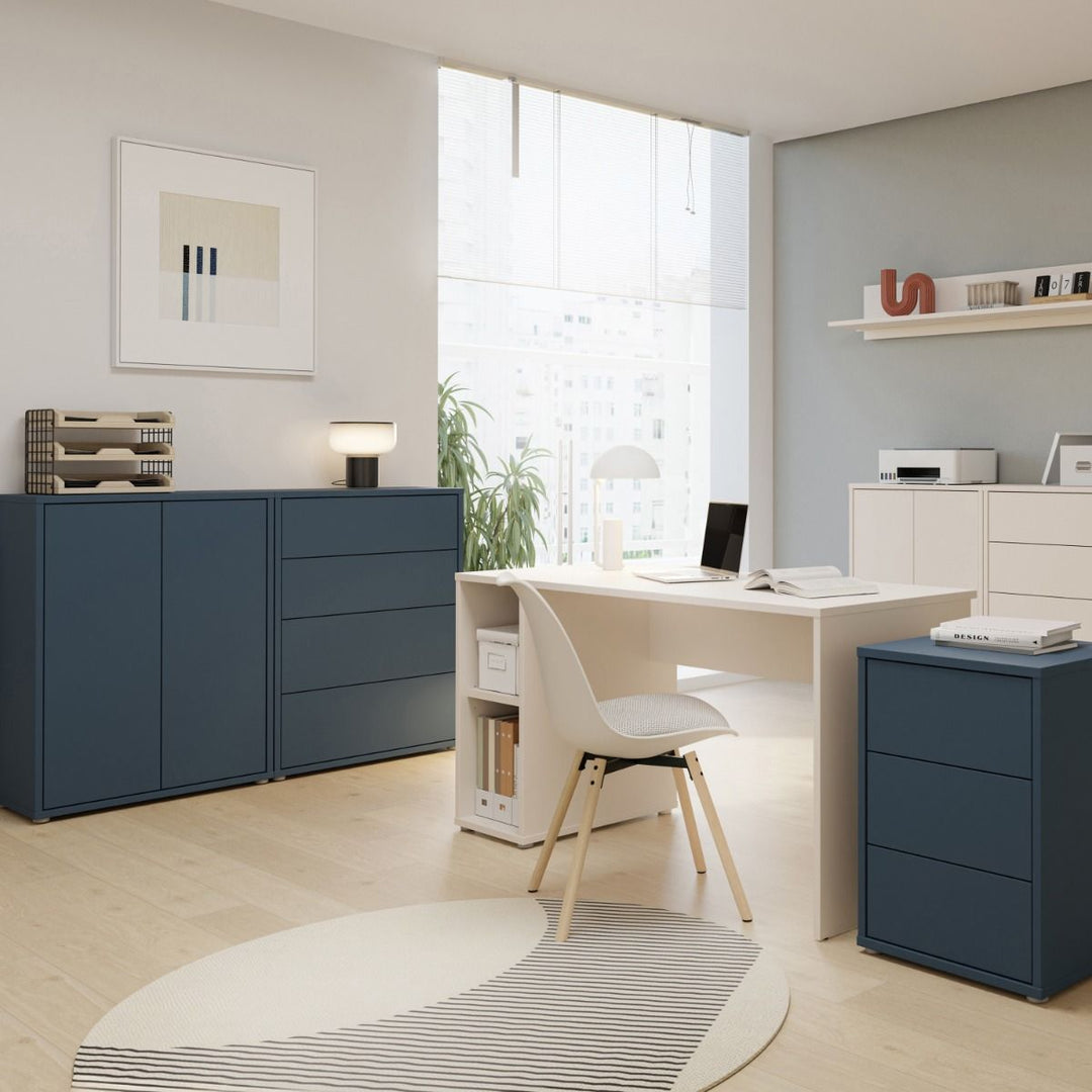 Alice Springs 4 Drawer Chest with Push-to-Open Drawers in Night Blue