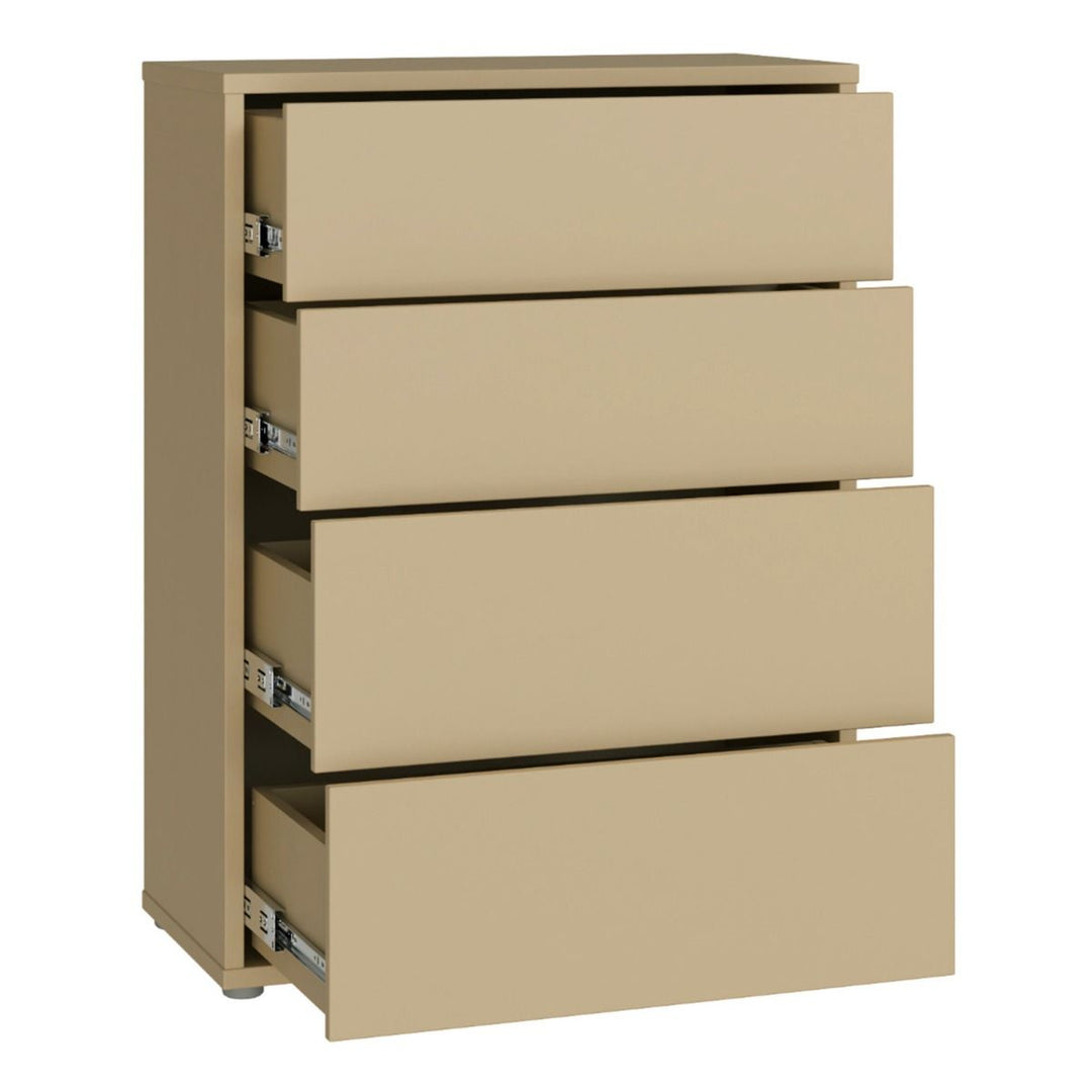 Alice Springs 4 Drawer Chest with Push-to-Open Drawers in Butter Yellow