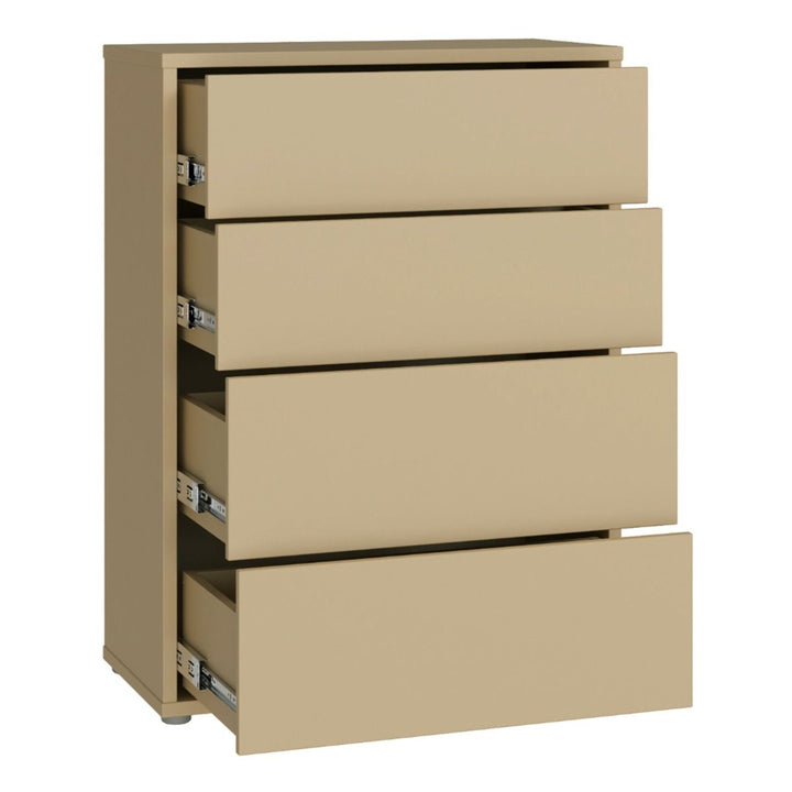 Alice Springs 4 Drawer Chest with Push-to-Open Drawers in Butter Yellow