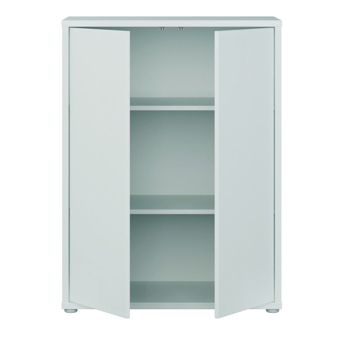 Alice Springs 2 Door Cupboard with Push-to-Open Doors in Light Grey