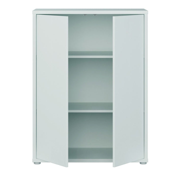 Alice Springs 2 Door Cupboard with Push-to-Open Doors in Light Grey