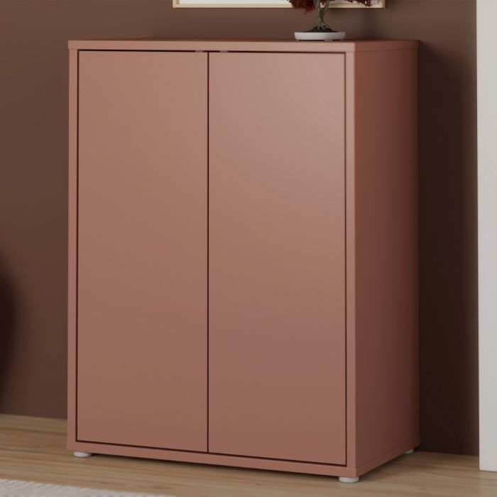 Alice Springs 2 Door Cupboard with Push-to-Open Doors in Terracotta
