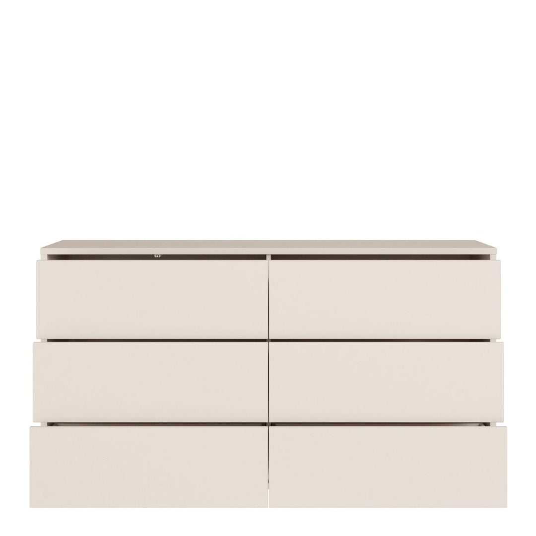 Alice Springs 6 Drawer Wide Chest with Push-to-Open Drawers in Sand