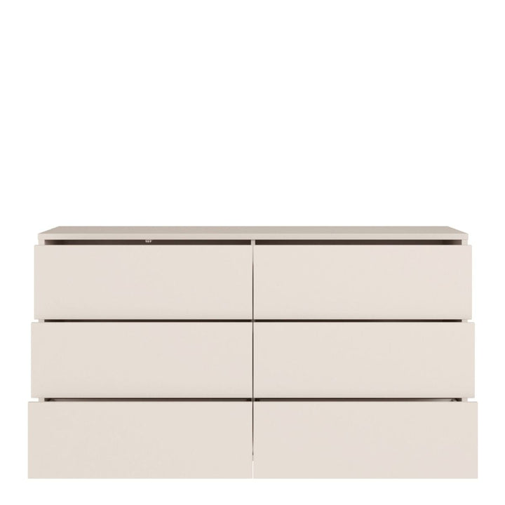 Alice Springs 6 Drawer Wide Chest with Push-to-Open Drawers in Sand