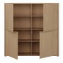 Alice Springs 4 Door Large Storage Cabinet with Push-to-Open Doors in Elegancia Oak