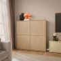 Alice Springs 4 Door Large Storage Cabinet with Push-to-Open Doors in Elegancia Oak