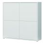 Alice Springs 4 Door Large Storage Cabinet with Push-to-Open Doors in Light Grey