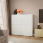 Alice Springs 4 Door Large Storage Cabinet with Push-to-Open Doors in Light Grey
