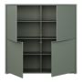 Alice Springs 4 Door Large Storage Cabinet with Push-to-Open Doors in Sage Green