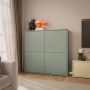 Alice Springs 4 Door Large Storage Cabinet with Push-to-Open Doors in Sage Green