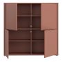 Alice Springs 4 Door Large Storage Cabinet with Push-to-Open Doors in Terracotta