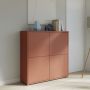 Alice Springs 4 Door Large Storage Cabinet with Push-to-Open Doors in Terracotta