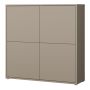 Alice Springs 4 Door Large Storage Cabinet with Push-to-Open Doors in Taupe