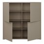 Alice Springs 4 Door Large Storage Cabinet with Push-to-Open Doors in Taupe