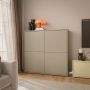 Alice Springs 4 Door Large Storage Cabinet with Push-to-Open Doors in Taupe