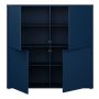 Alice Springs 4 Door Large Storage Cabinet with Push-to-Open Doors in Night Blue