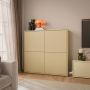 Alice Springs 4 Door Large Storage Cabinet with Push-to-Open Doors in Butter Yellow