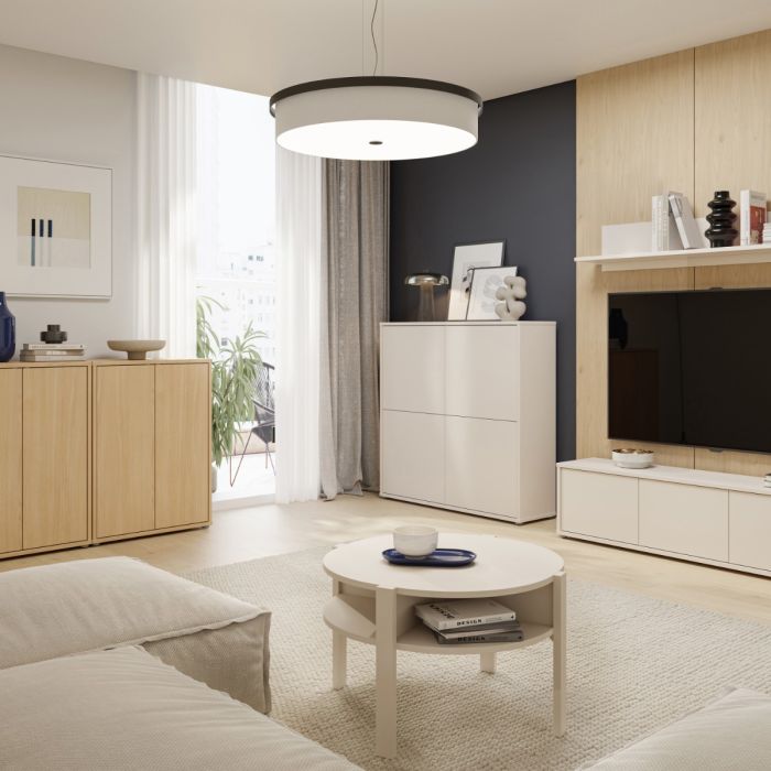 Alice Springs 4 Door Storage Cabinet with Push-to-Open Doors in Sand