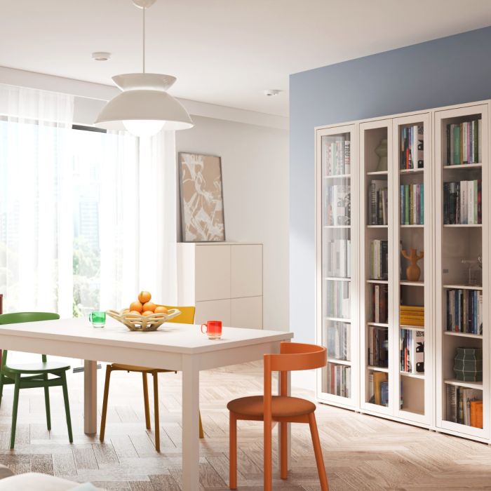 Alice Springs 4 Door Storage Cabinet with Push-to-Open Doors in Sand