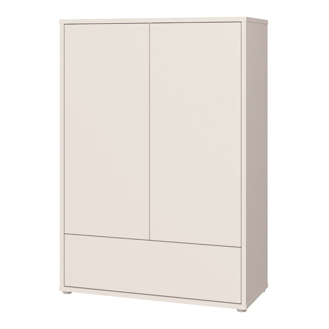 Alice Springs 2 Door Low Wardrobe with Push-to-Open Doors and Drawer in Sand