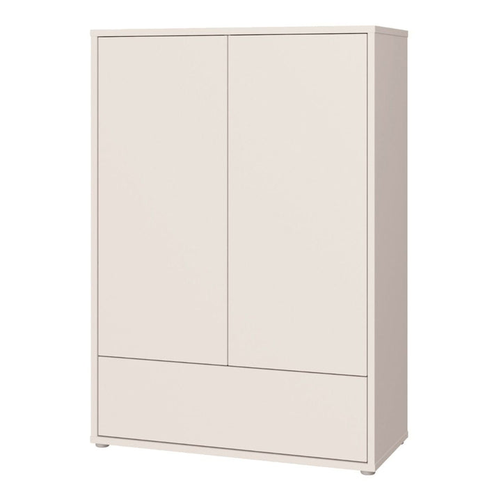 Alice Springs 2 Door Low Wardrobe with Push-to-Open Doors and Drawer in Sand
