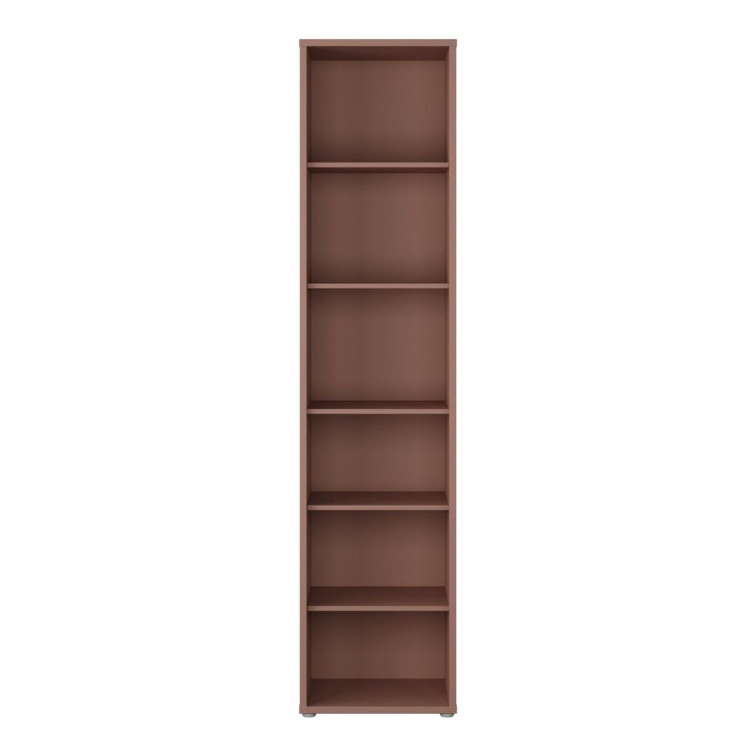 Alice Springs Tall Narrow Bookcase with 5 Shelves in Terracotta