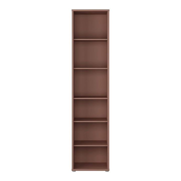 Alice Springs Tall Narrow Bookcase with 5 Shelves in Terracotta