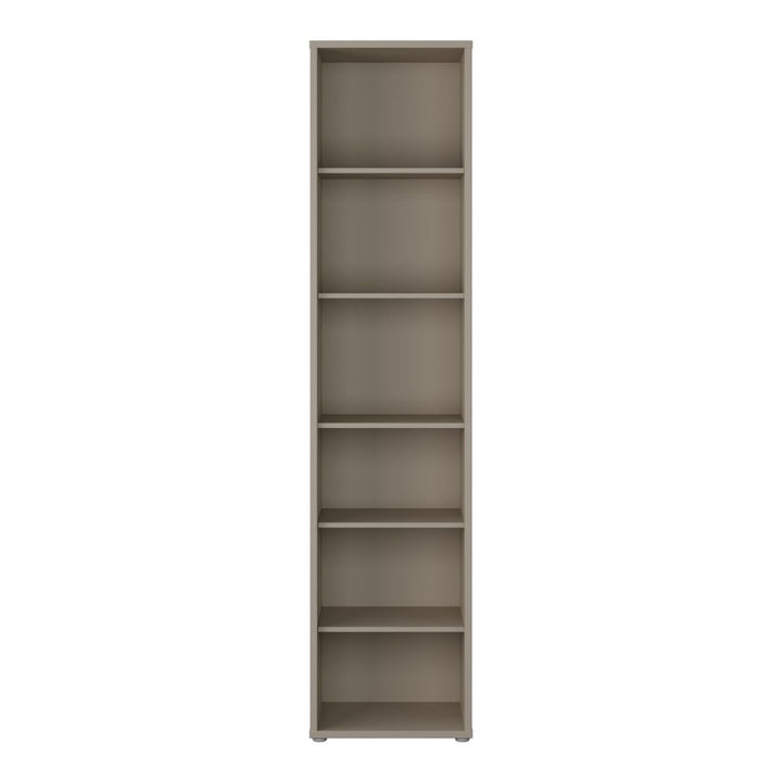 Alice Springs Tall Narrow Bookcase with 5 Shelves in Taupe