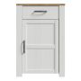 Bohol Shoe Cabinet with 1 Door and 1 Drawer in White and Riviera Oak