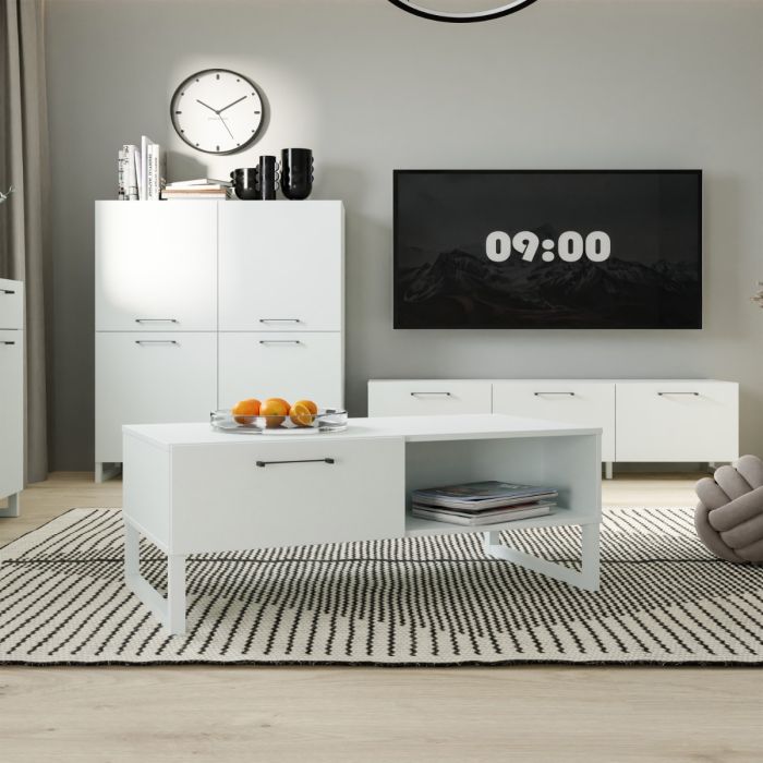 Sali 1 Drawer Coffee Table in Light Grey