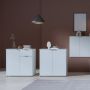 Ganymede 2 Door Cupboard with Drawer and Top Lip Detail in Light Grey