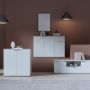 Ganymede Wide 3 Door Cupboard with Drawer in Light Grey