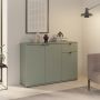 Ganymede Wide 3 Door Cupboard with Drawer in Sage Green