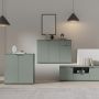 Ganymede Wide 3 Door Cupboard with Drawer in Sage Green