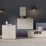Ganymede Wide 3 Door Cupboard with Drawer in Sand