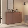 Ganymede Wide 3 Door Cupboard with Drawer in Terracotta