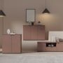 Ganymede Wide 3 Door Cupboard with Drawer in Terracotta