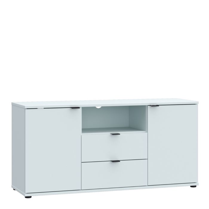 Ganymede TV Unit with Open Shelf, Drawer & 2 Doors in Light Grey