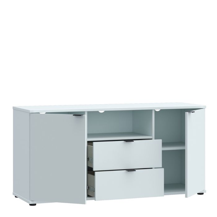 Ganymede TV Unit with Open Shelf, Drawer & 2 Doors in Light Grey