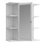 Ipsarion Hanging Cupboard with 1 Mirror Door, 6 Shelves & Silver Handle in White