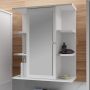Ipsarion Hanging Cupboard with 1 Mirror Door, 6 Shelves & Silver Handle in White