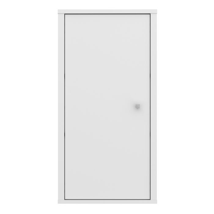 Ipsarion Hanging Cupboard with 1 Door & Silver Handle in White