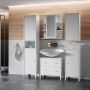 Ipsarion Hanging Cupboard with 1 Door & Silver Handle in White