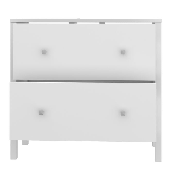 Ipsarion Under Sink Vanity Unit with 2 Drawers & Silver Handles in White