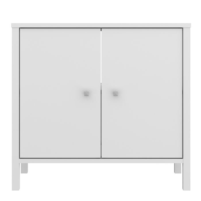 Ipsarion Under Sink Vanity Unit with 2 Doors & Silver Handles in White