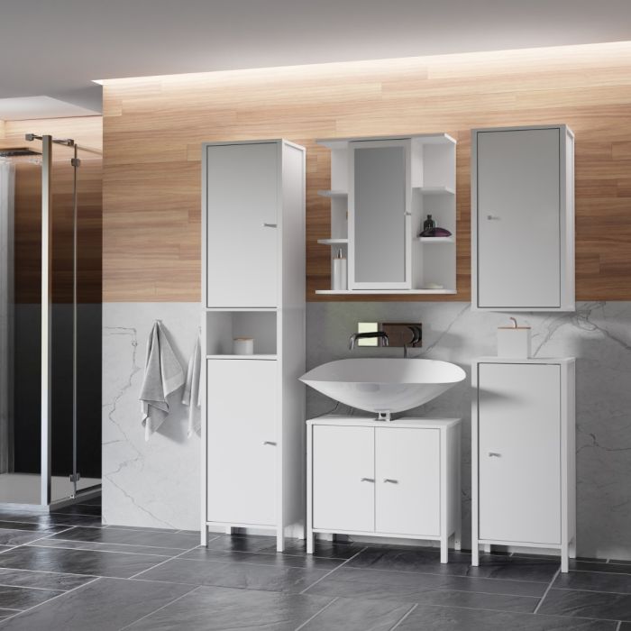 Ipsarion 5 Piece Bathroom Set White