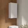 Lokko Hanging Cupboard with 1 Door & Silver Handle in White