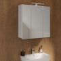 Lokko Hanging Cupboard with 3 Mirror Doors in White